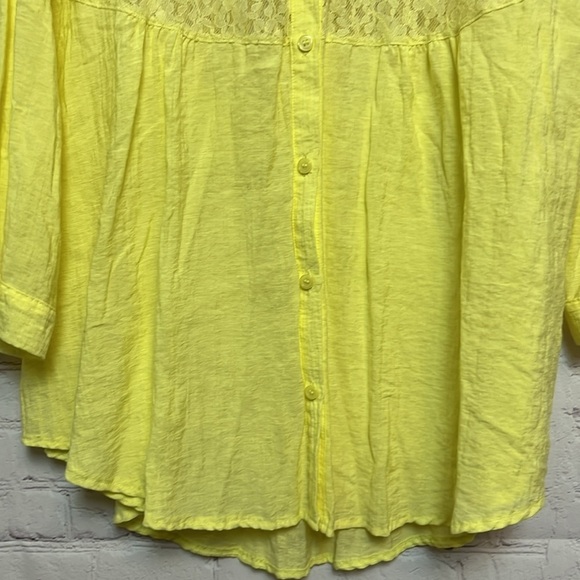 Free People Lace Combo Button Down Top - Picture 3 of 11